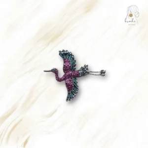 Broche Oiseau Cigogne Féerique