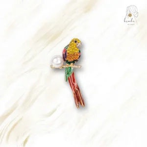 Broche Oiseau Grosse Perle