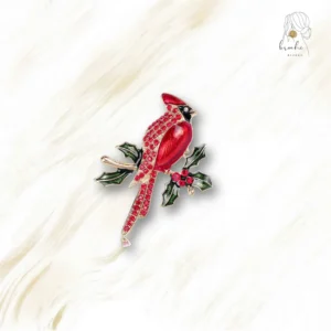 Broche Oiseau Rouge De Dos