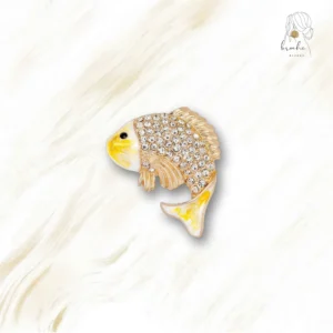 Broche Originale Poisson Doré