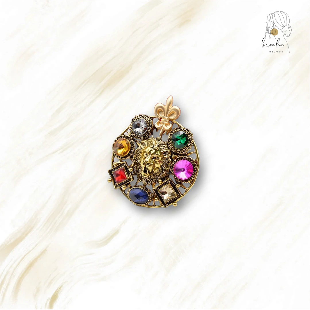 Broche Originale Tête De Lion