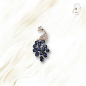 Broche Paon Goûte Bleu