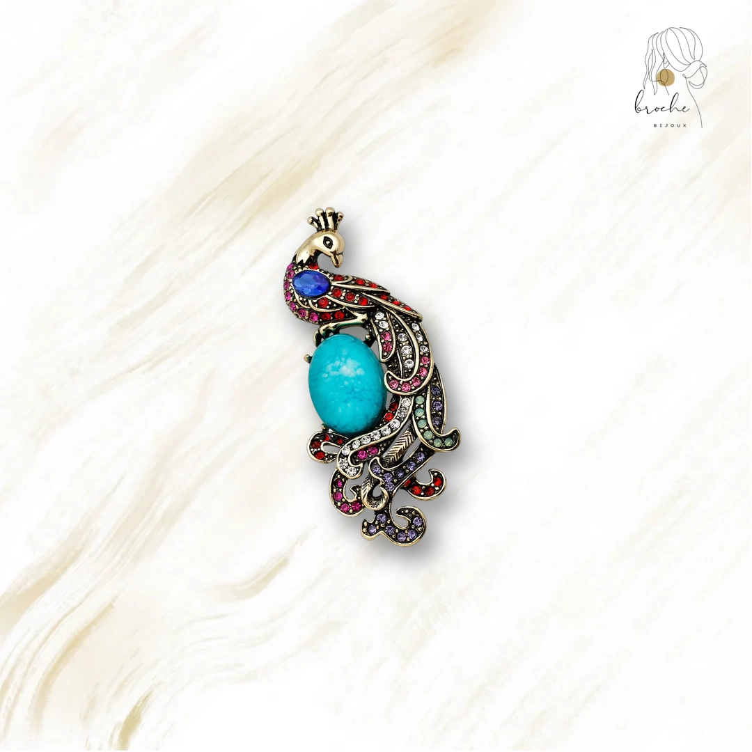 Broche Paon Vintage