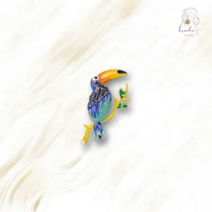 Broche Perroquet Curieux