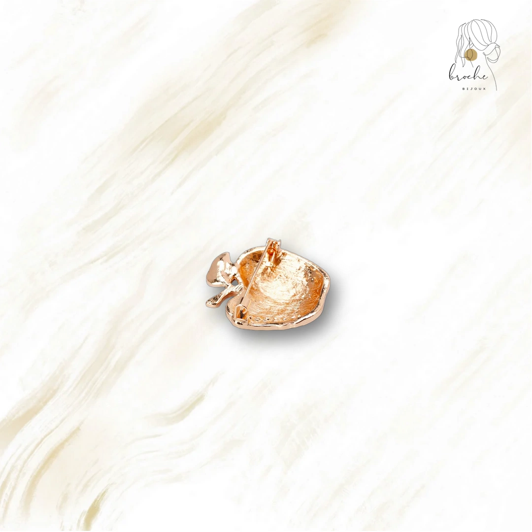 Broche Pomme Croc Doré