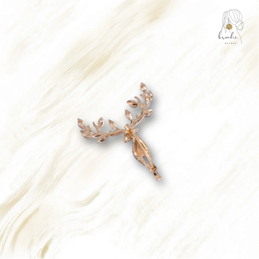 Broche Renne Strass Moderne