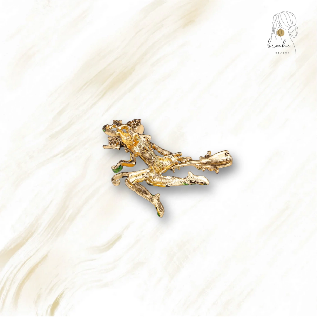 Broche Sorcière Jaune Réaliste