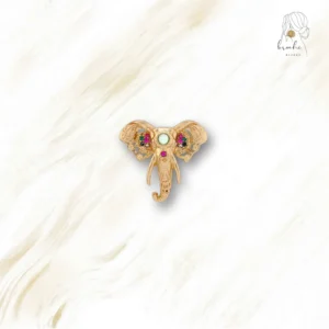 Broche Tête D'Éléphant Doré
