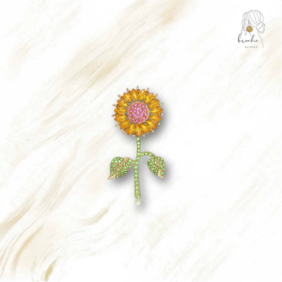Broche Tournesol En Strass