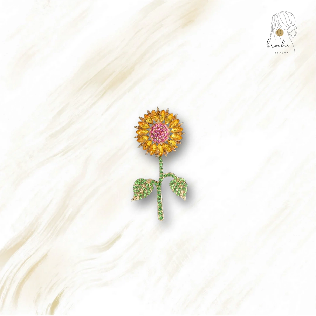 Broche Tournesol En Strass