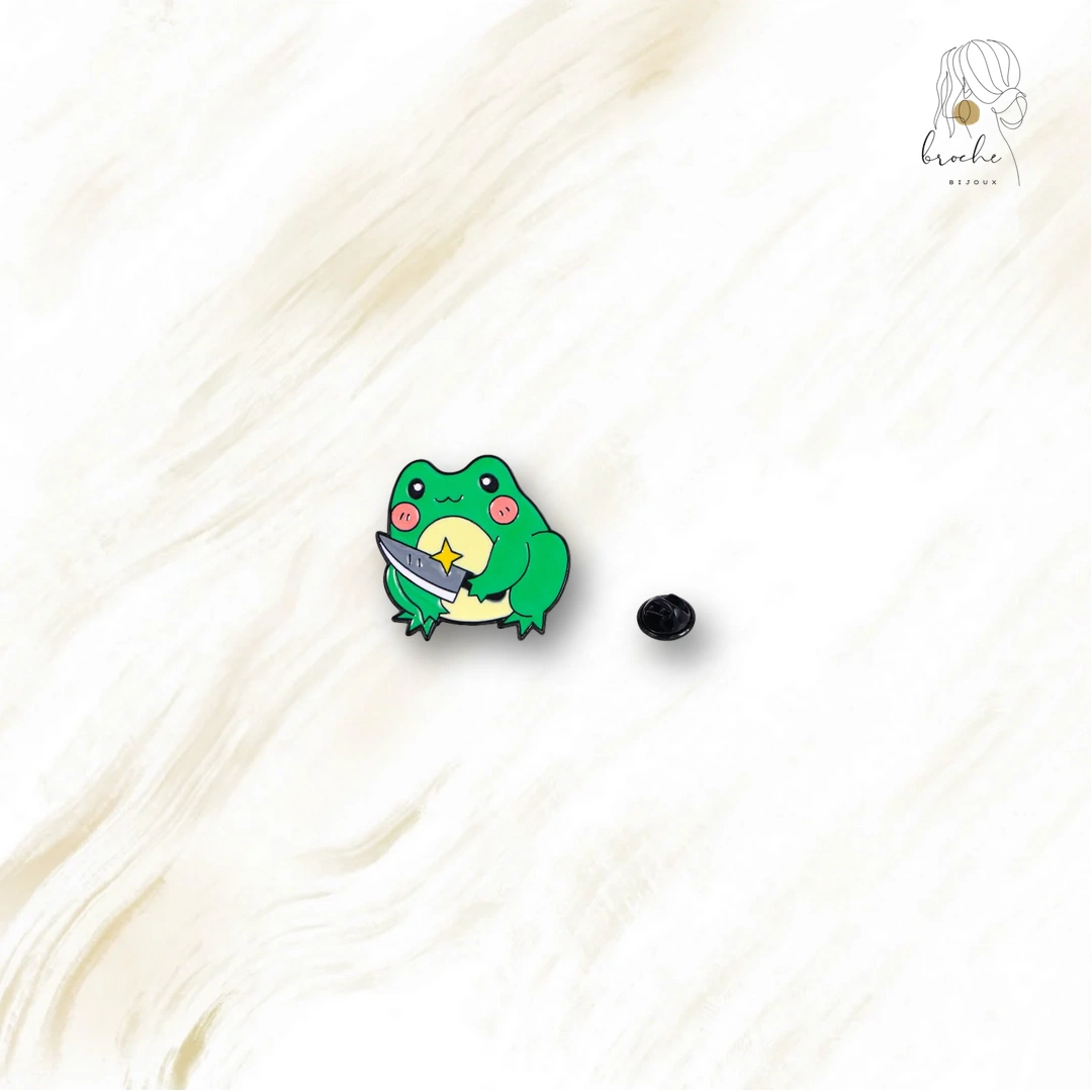 Pin's Grenouille Avec Petit Couteau